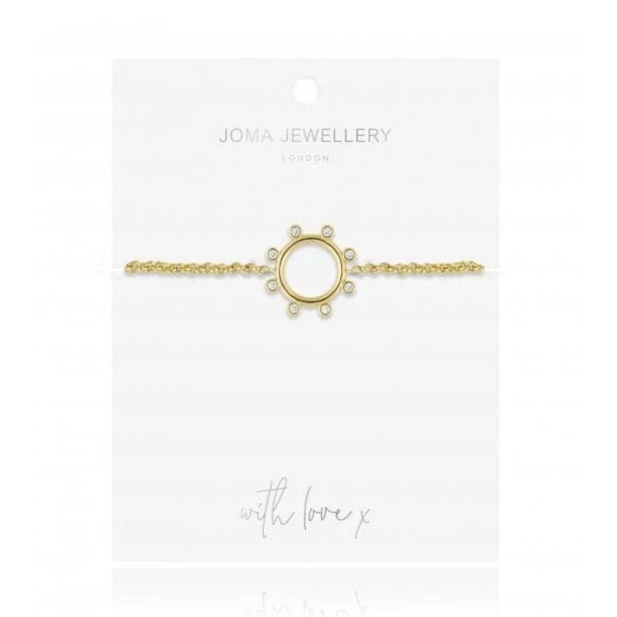 gold plated bracelet with zirconia 19cm adjustable. Bumbles and boo. 