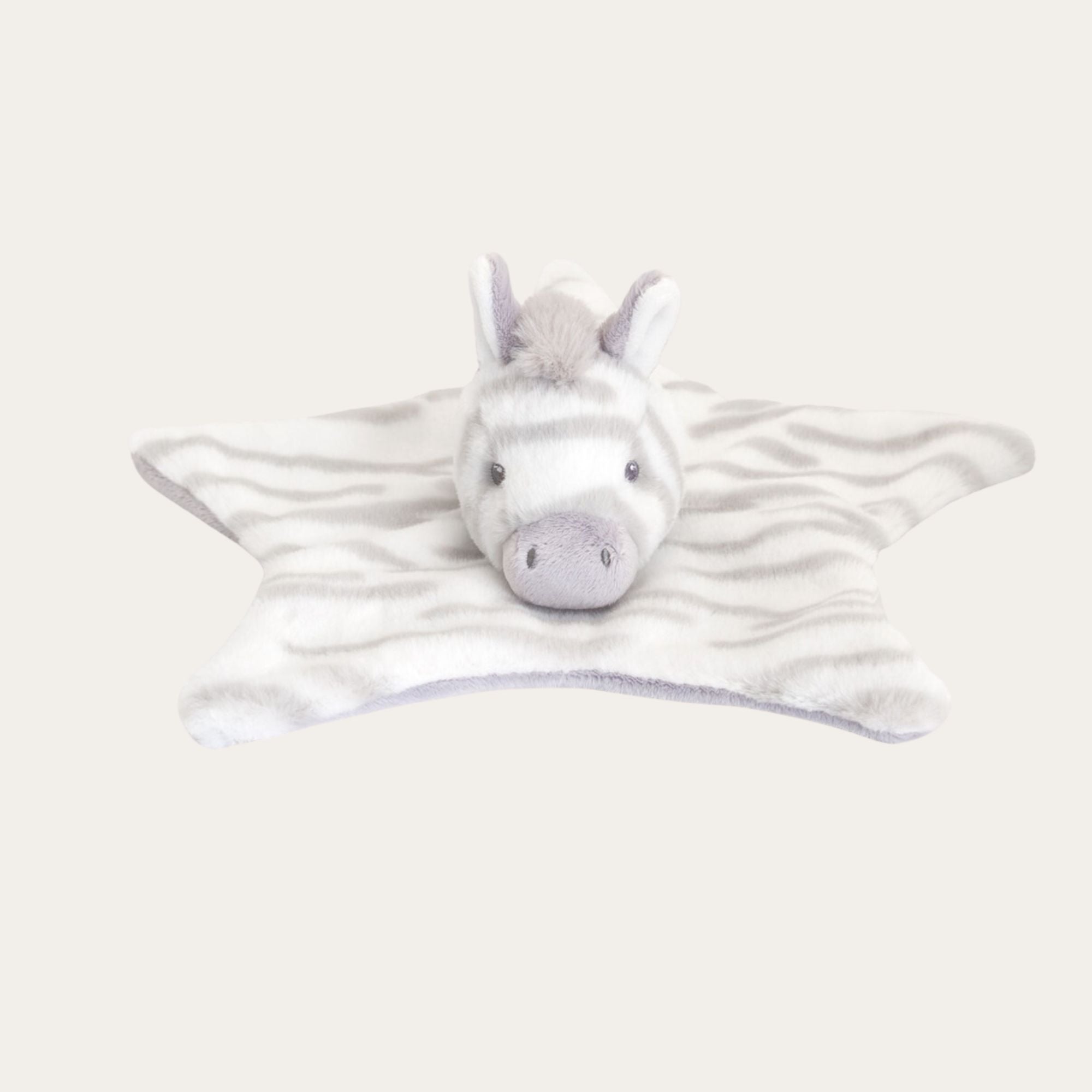 zebra comforter baby soft toy grey and white