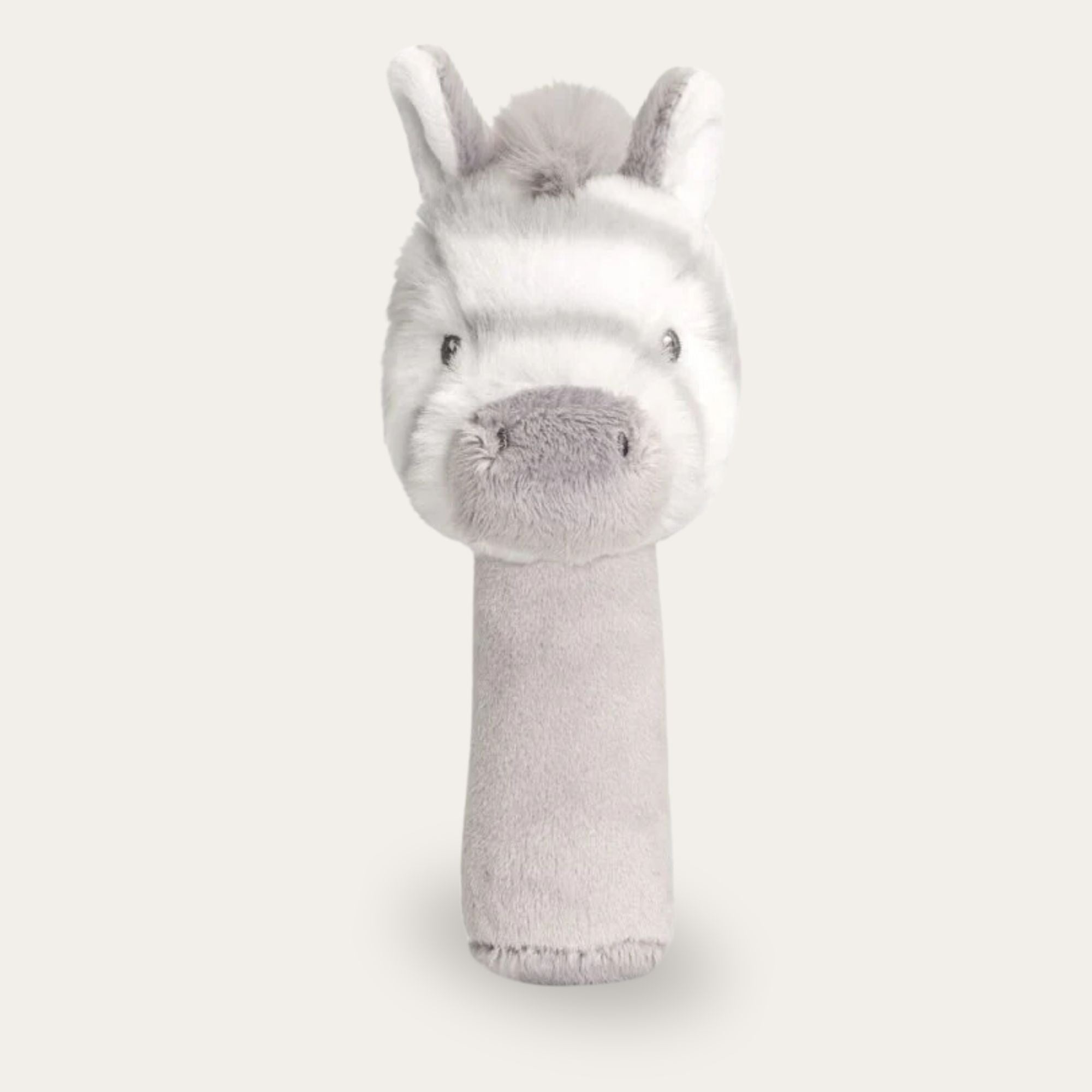 zebra baby hand rattle made from recycled materials