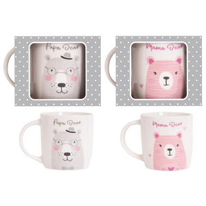 Papa bear and Mama bear mugs for new parents.