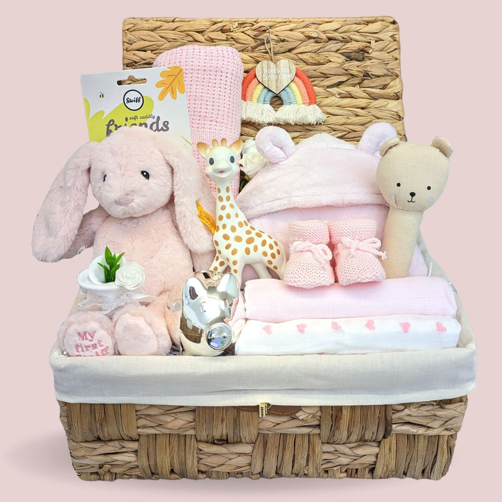 Personalised Baby Basket - Sophie - New Baby Girl Gifts – Bumbles & Boo