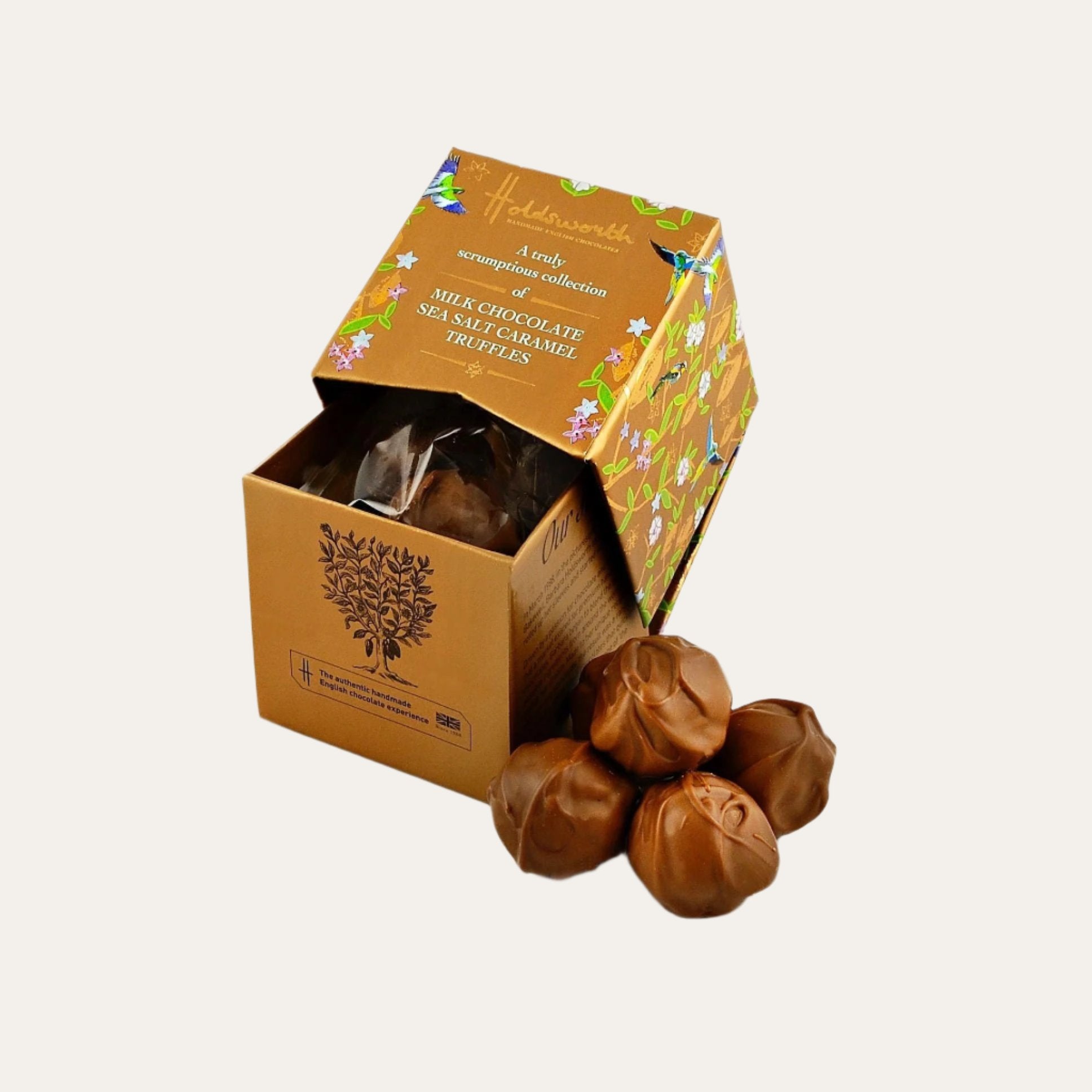 Handmade Petite Box of Milk Chocolate Sea Salt Caramel Truffles by Holdsworth - Bumbles & Boo