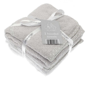 Elli & Raff Soft Hooded Bath Towel Bundle Grey