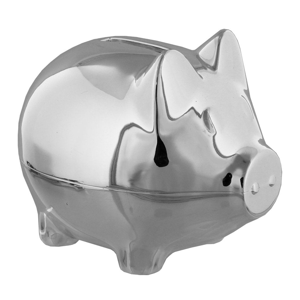 Silver Plated Piggy Bank Money Box