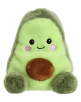 Two tone green fluffy avocado soft toy.  Measuring approx. 5 inches and with a very friendly face.